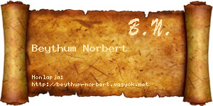 Beythum Norbert névjegykártya